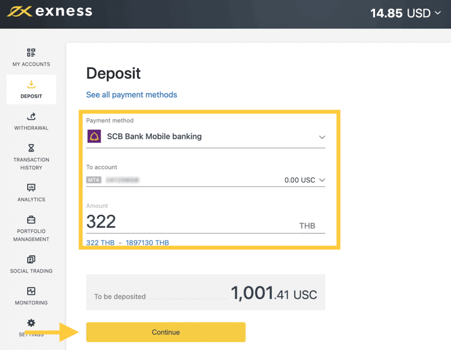 Deposit and Withdrawal on Exness using SCB Bank Mobile Banking Deposit and Withdrawal on Exness using SCB Bank Mobile Banking