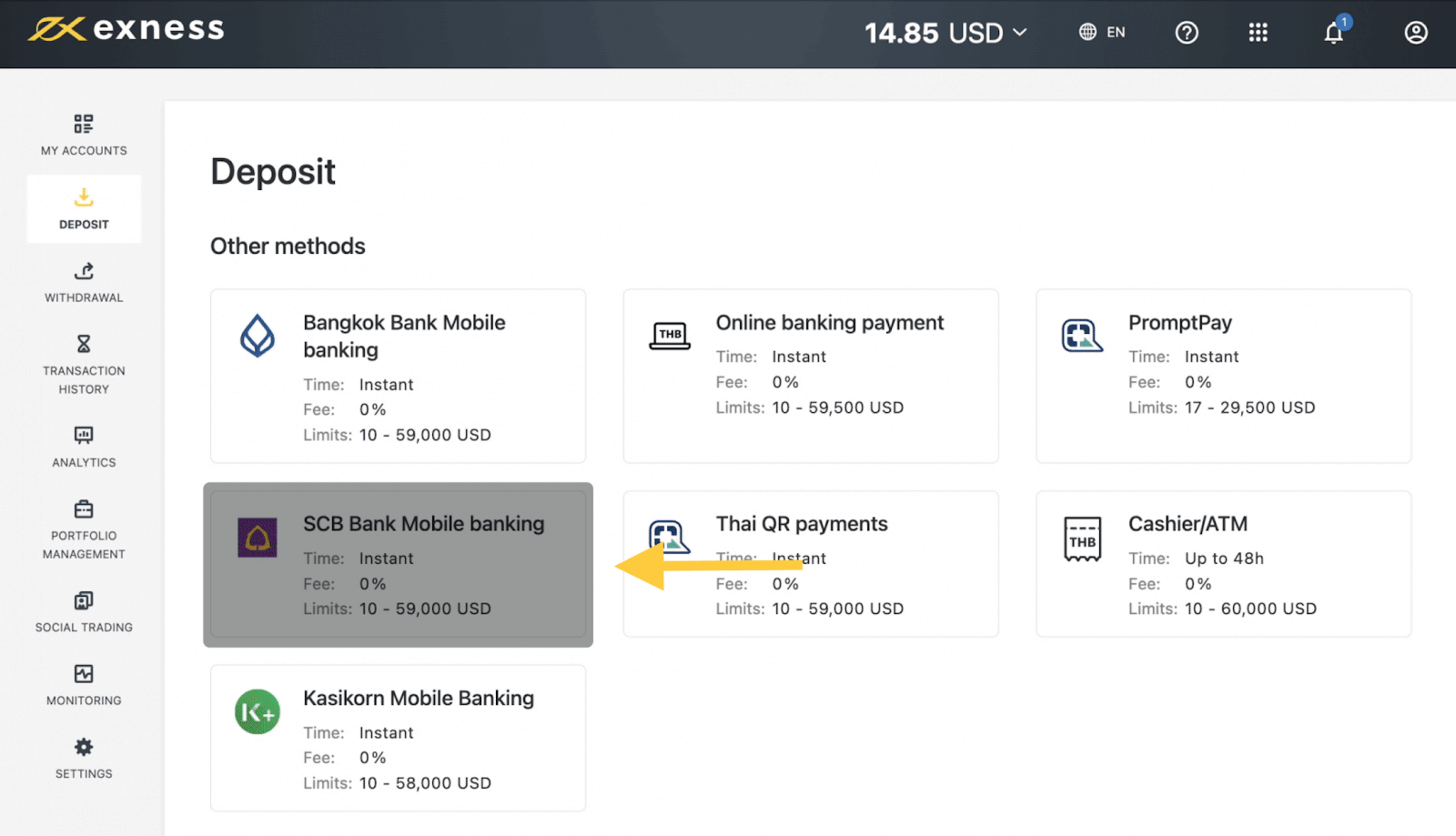 Deposit and Withdrawal on Exness using SCB Bank Mobile Banking Deposit and Withdrawal on Exness using SCB Bank Mobile Banking