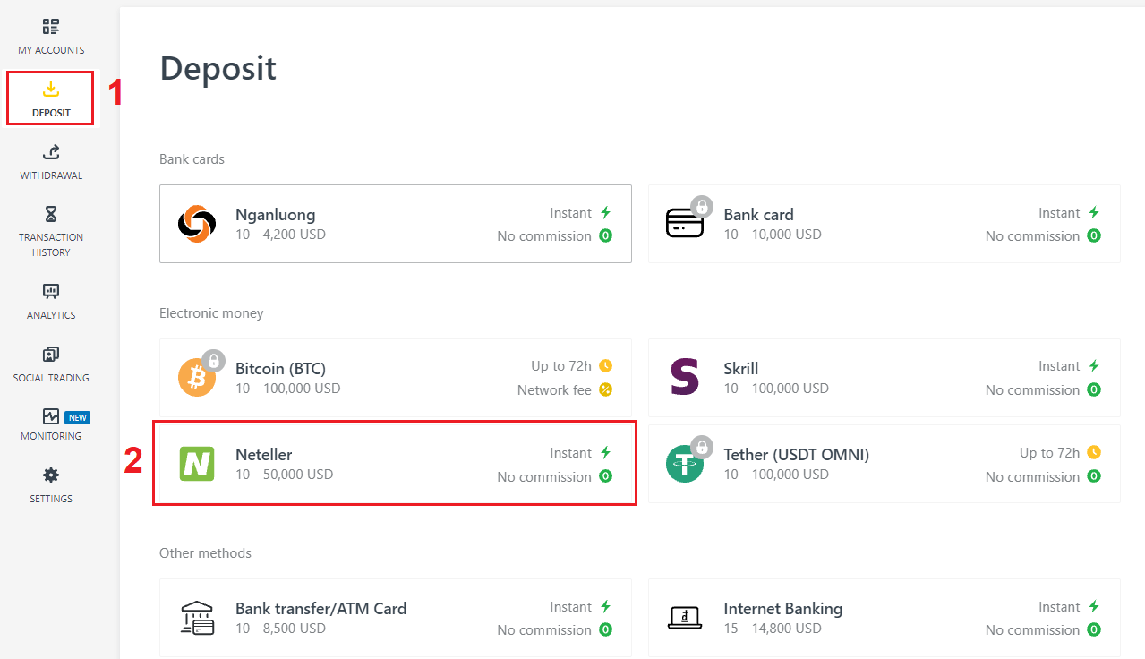 Deposit and Withdrawal using Neteller on Exness Deposit and Withdrawal using Neteller on Exness